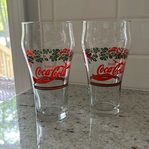 Coca Cola Christmas collectible drinking glasses